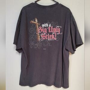 Jesus Tee "Jesus beat the Devil... with a big ugly stick!" Size 2XL Kerusso